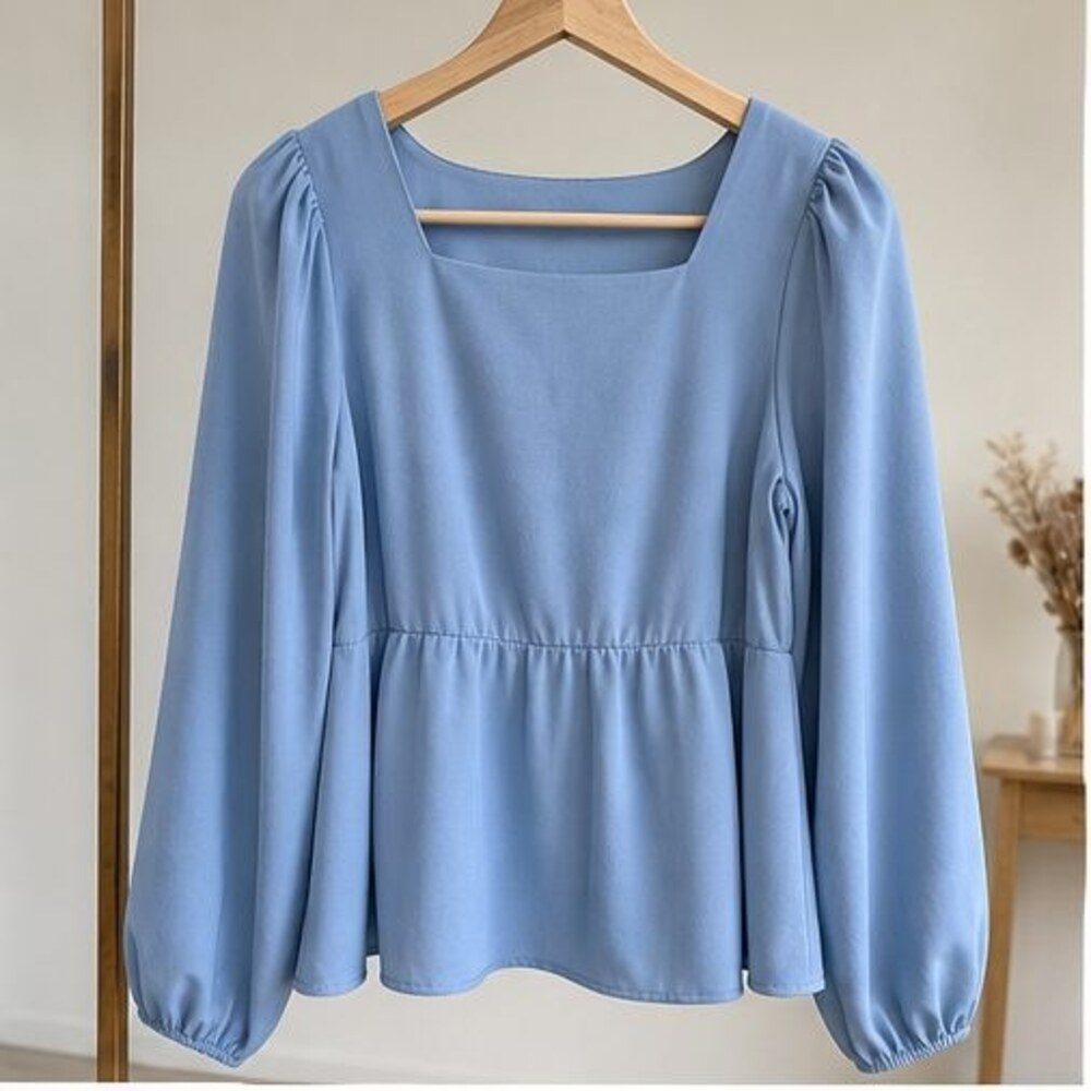Blue Button Blouse
